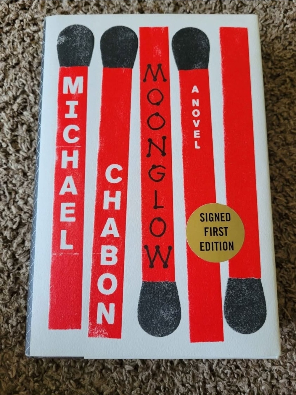 Michael Chabon — Moonglow (Signed First Edition) Red & Black Cover
